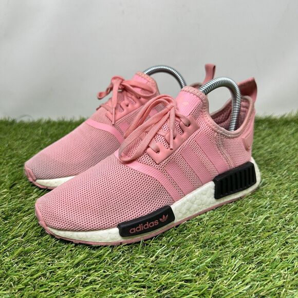 Adidas NMD R1 Girls Size 4Y Pink Black Athletic Running Shoes Sneakers B42086 - Picture 3 of 13